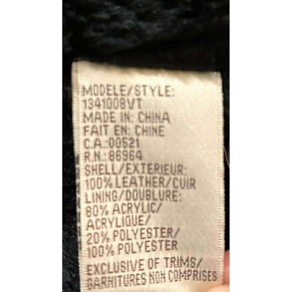 D'Carlo Leather Shearling Vest Women L Forest Green Black Lined Zip Winter Wear - Picture 4 of 11